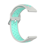 Silikon-Sportarmband mit Schnalle - Grau + T&uuml;rkis - Samsung Galaxy Watch 7 - 40mm / 44mm &amp; Watch FE