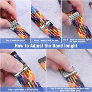 Geflochtenes Nylonband - Blau / Wei&szlig; - Samsung Galaxy Watch 7 - 40mm / 44mm &amp; Watch FE