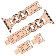 Schnellverschluss-Kettenarmband aus Metall - Rose-/Champagnergold - Geeignet f&uuml;r Apple Watch 44mm / 45mm / 46mm / 49mm
