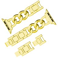 Schnellverschluss-Kettenarmband aus Metall - Gold - Geeignet f&uuml;r Apple Watch 44mm / 45mm / 46mm / 49mm