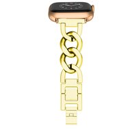 Schnellverschluss-Kettenarmband aus Metall - Gold - Geeignet f&uuml;r Apple Watch 44mm / 45mm / 46mm / 49mm