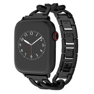 Schnellverschluss-Kettenarmband aus Metall - Schwarz - Geeignet f&uuml;r Apple Watch 44mm / 45mm / 46mm / 49mm