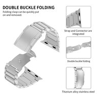 Titanium Gliederarmband - Silber - Passend f&uuml;r Apple Watch 44mm / 45mm / 46mm / 49mm