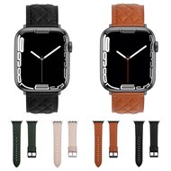 Lederarmband mit Rautenmuster - Beige - Geeignet f&uuml;r Apple Watch 38mm / 40mm / 41mm / 42mm