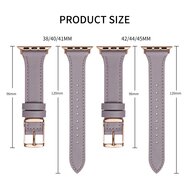 Lederarmband - Schwarz - Geeignet f&uuml;r Apple Watch 38mm / 40mm / 41mm / 42mm