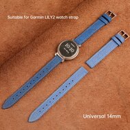 Denim-Lederarmband - Blau - Garmin Lily 2