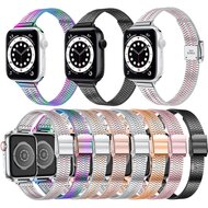 Edelstahl Slim Fit Armband - Silber - Geeignet f&uuml;r Apple Watch 38mm / 40mm / 41mm / 42mm