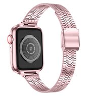 Edelstahl Slim Fit Armband - Rosa - Passend f&uuml;r Apple Watch 44mm / 45mm / 46mm / 49mm