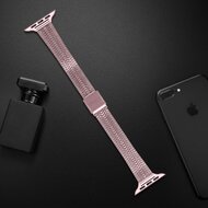 Edelstahl Slim Fit Armband - Rosa - Passend f&uuml;r Apple Watch 44mm / 45mm / 46mm / 49mm