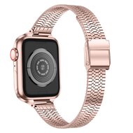 Edelstahlband mit schmaler Passform - Ros&eacute;gold - Geeignet f&uuml;r Apple Watch 44mm / 45mm / 46mm / 49mm