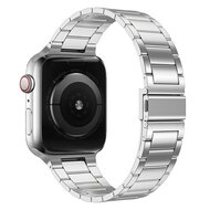 Stahlgliederarmband - Silber - Geeignet f&uuml;r Apple Watch 38mm / 40mm / 41mm / 42mm