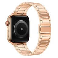Gliederarmband aus Stahl - Champagner Gold - Geeignet f&uuml;r Apple Watch 44mm / 45mm / 46mm / 49mm