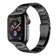 Stahlgliederarmband - Schwarz - Geeignet f&uuml;r Apple Watch 44mm / 45mm / 46mm / 49mm