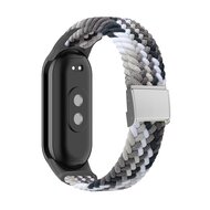 Geflochtenes Nylonband - Grau mit Wei&szlig; - Xiaomi Smart Band 8 &amp; 9