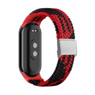 Geflochtenes Nylonband - Rot mit Schwarz - Xiaomi Smart Band 8 &amp; 9