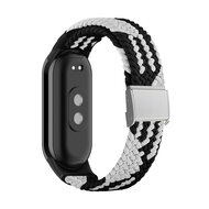 Geflochtenes Nylonband - Schwarz mit Wei&szlig; - Xiaomi Smart Band 8 &amp; 9