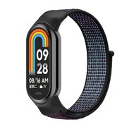 Sport Loop Nylon armband - Schwarz mit lila - Xiaomi Smart Band 8 &amp; 9