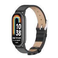 PU-Lederband - Schwarz mit schwarzem Stecker - Xiaomi Smart Band 8 &amp; 9
