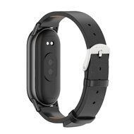 PU-Lederband - Schwarz mit schwarzem Stecker - Xiaomi Smart Band 8 &amp; 9