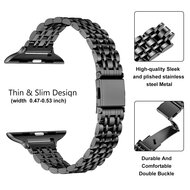 Stahlband Slim Fit - Schwarz - Geeignet f&uuml;r Apple Watch 44mm / 45mm / 46mm / 49mm