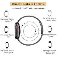 Stahlband Slim Fit - Schwarz - Geeignet f&uuml;r Apple Watch 44mm / 45mm / 46mm / 49mm