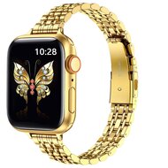 Stahlband Slim Fit - Gold - Geeignet f&uuml;r Apple Watch 44mm / 45mm / 46mm / 49mm