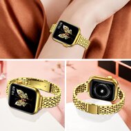Stahlband Slim Fit - Gold - Geeignet f&uuml;r Apple Watch 44mm / 45mm / 46mm / 49mm