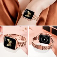 Stahlband Slim Fit - Ros&eacute;gold - Geeignet f&uuml;r Apple Watch 44mm / 45mm / 46mm / 49mm