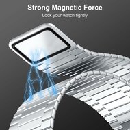 Magnetisches Stahlband - Sehr starker Magnet - Silber - Geeignet f&uuml;r Apple Watch 44mm / 45mm / 46mm / 49mm