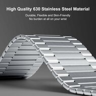 Magnetisches Stahlband - Sehr starker Magnet - Silber - Geeignet f&uuml;r Apple Watch 44mm / 45mm / 46mm / 49mm