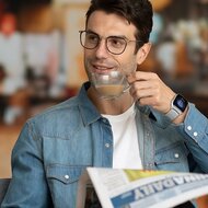 Magnetisches Stahlband - Sehr starker Magnet - Silber - Geeignet f&uuml;r Apple Watch 44mm / 45mm / 46mm / 49mm