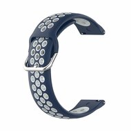 Silikon-Sportarmband mit Schnalle - Dunkelblau + Wei&szlig; - Samsung Galaxy Watch 6 Classic - 47mm &amp; 43mm