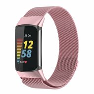 Milanaise-Armband - Rose pink - Geeignet f&uuml;r FitBit Charge 5