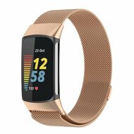 Milanaise-Armband - Champagner-Gold - Geeignet f&uuml;r FitBit Charge 5