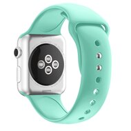 Silikon-Sportband - Mintgr&uuml;n - Doppeldruckknopf-Verschluss - Passend f&uuml;r Apple Watch 38mm / 40mm / 41mm / 42mm