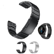 Edelstahl-Gliederarmband - Schwarz - Garmin Fenix 7X / 6X / 5X