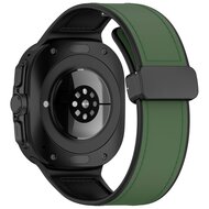 Hybrid Leder + Silikonband - Dunkelgr&uuml;n - Samsung Galaxy Watch Ultra 47mm