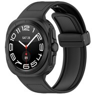 Hybrid Leder + Silikonband - Schwarz - Samsung Galaxy Watch Ultra 47mm