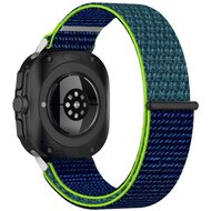 Nylon Sport Looparmband - Blau mit Limettengr&uuml;n - Samsung Galaxy Watch Ultra 47mm