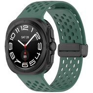 D-Buckle Silikon-Sportband - Dunkelgr&uuml;n - Samsung Galaxy Watch Ultra 47mm