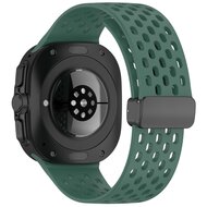D-Buckle Silikon-Sportband - Dunkelgr&uuml;n - Samsung Galaxy Watch Ultra 47mm