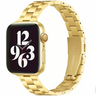 Slim Fit Gliederarmband aus Stahl - Gold - Geeignet f&uuml;r Apple Watch 38mm / 40mm / 41mm / 42mm