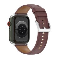 Luxuri&ouml;ses Lederarmband - Dunkelbraun - Geeignet f&uuml;r Apple Watch 38mm / 40mm / 41mm / 42mm