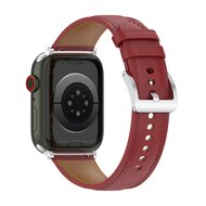 Luxuri&ouml;ses Lederarmband - Bordeaux - Geeignet f&uuml;r Apple Watch 38mm / 40mm / 41mm / 42mm