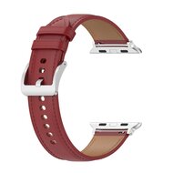 Luxuri&ouml;ses Lederarmband - Bordeaux - Geeignet f&uuml;r Apple Watch 38mm / 40mm / 41mm / 42mm