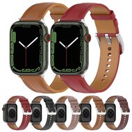 Luxuri&ouml;ses Lederarmband - Bordeaux - Geeignet f&uuml;r Apple Watch 38mm / 40mm / 41mm / 42mm