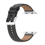 Luxuri&ouml;ses Lederarmband - Schwarz - Geeignet f&uuml;r Apple Watch 38mm / 40mm / 41mm / 42mm
