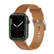 Luxuri&ouml;ses Lederarmband - Hellbraun - Geeignet f&uuml;r Apple Watch 44mm / 45mm / 46mm / 49mm