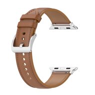 Luxuri&ouml;ses Lederarmband - Hellbraun - Geeignet f&uuml;r Apple Watch 44mm / 45mm / 46mm / 49mm