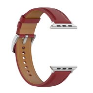 Luxuri&ouml;ses Lederarmband - Bordeaux - Geeignet f&uuml;r Apple Watch 44mm / 45mm / 46mm / 49mm
